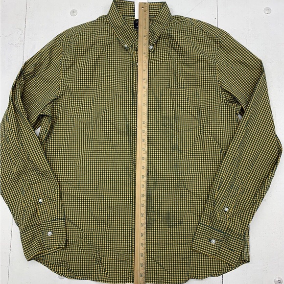 J Crew Mens Yellow Blue Check Gingham Slim Long Sleeve Button Up Size XL - Picture 5 of 5